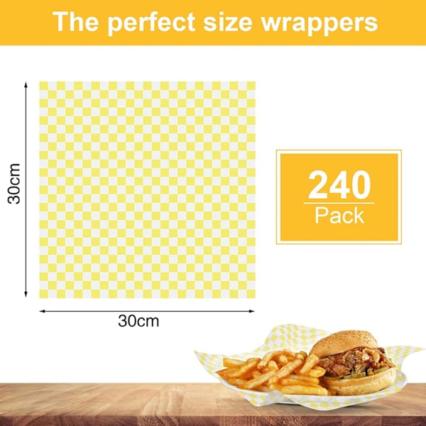 240 Ark Set Square Torr Vaxad Delipapper Sandwichpapper Matpapper Vaxad Delipapper 6 Färger