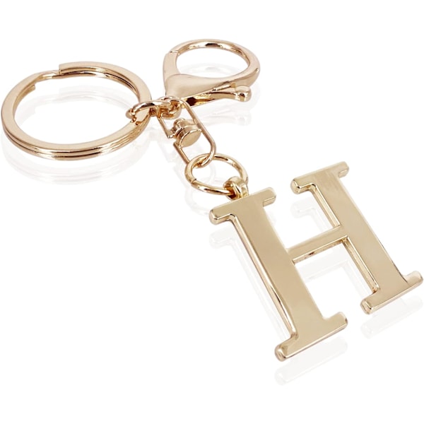 Nøglering med Guld Bogstav A-Z til Kvinder Taske Charms Pung Charms Til Håndtasker Metal Alphabet Initial Letter Nøglering H