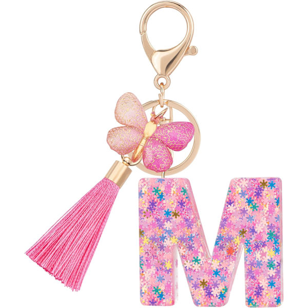 Sööt roosad võtmehoidjad naistele ja tüdrukutele, algustähega võtmehoidjad tutiga, ripatsid võtmetele, rahakotile, käekottidele ja seljakottidele Colorful Pink Butterfly-m