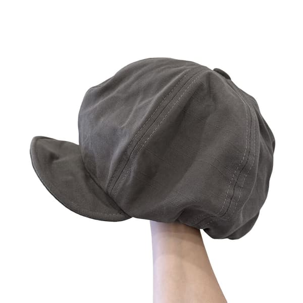 Retro ottekantet hat til kvinder, letvægtshue til forår og efterår, moderigtigt gadeaccessorie (grå)