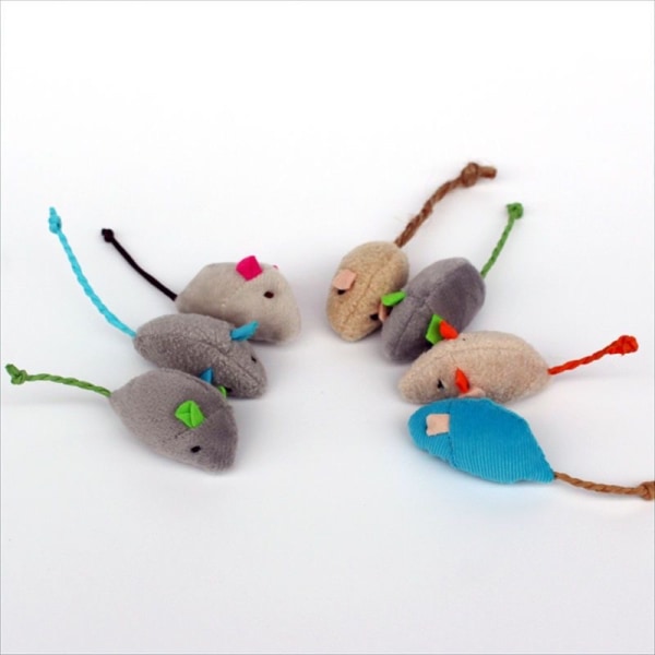 1 stk imiteret mus kreativt nyt kæledyrsudstyr kattelegetøj plyslegetøj blå pink 12*3cm blue-pink