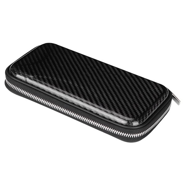 Kulfiber Business Wallet Bærbar Lynlås Wallet Kortholder Taske 21x11x3.5cm Sort Black