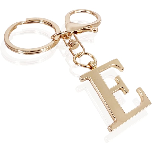 Nøglering med Guld Bogstav A-Z til Kvinder Taske Charms Pung Charms Til Håndtasker Metal Alphabet Initial Letter Nøglering E