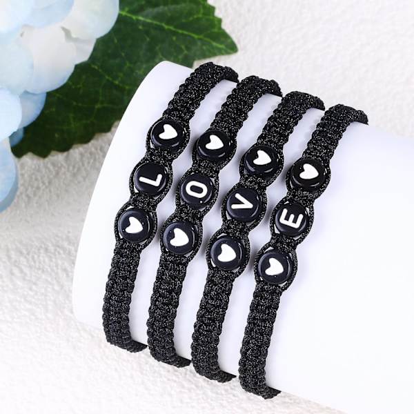 Matchande par initial bokstav armband sträng elastisk herr armband charm bästa vän vänskap kärlek armband för pojkvän flickvän par presenter A