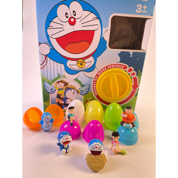 Uskomaton Blind Box -piirretty Gashapon-kone pojille, 6 munaa mukana, tämä omituinen leluhahmokone yhdistää Blind Boxien ja Gashaponin hauskuuden