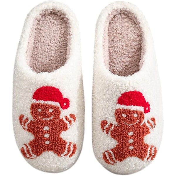 Juletoffler for kvinner og menn, myke toffler i plysj, vintertoffler varme og fluffy, sklisikre lette myke toffler, julegaver Size 40/41