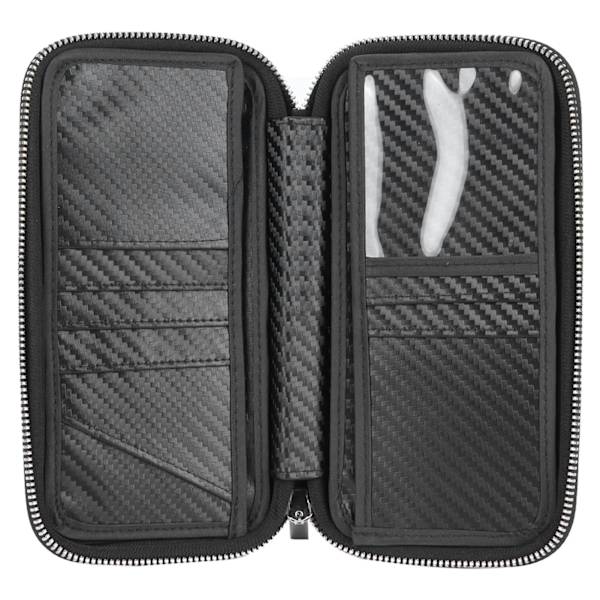 Kulfiber Business Wallet Bærbar Lynlås Wallet Kortholder Taske 21x11x3.5cm Sort Black