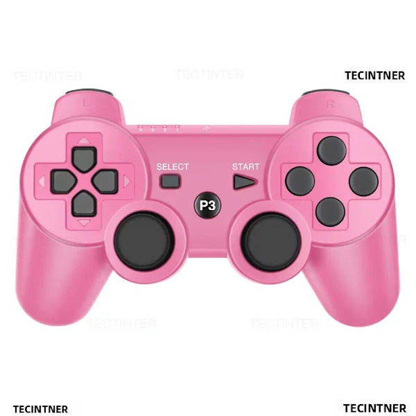 Blå trådløs Bluetooth spillkontroller, kompatibel med PS3 og PC, Gamepad Joystick tilbehør