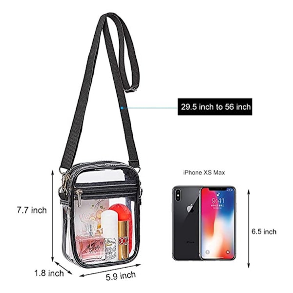 PVC transparent väska axelremsväska dokumentväska bärbar vattentät strand multifunktionell reseförvaring myntväska väska, axelremsväska svartPVC40 wi PVC40  (22.5*17.5*7cm)