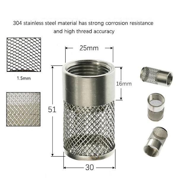 Slangeindløbsfilter, Slangevandssugfilter Have Slangeindløbsfilter, til Vandingshave Højtryk, Vaskemaskine, Dia 30mm