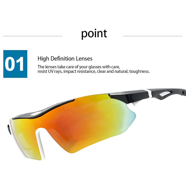 Cykelglasögon för män och kvinnor, utomhuslöpningsglasögon, UV-skydd, sportglasögon, cykelglasögonset, HD-linser, närsynthetsram, karbinhake