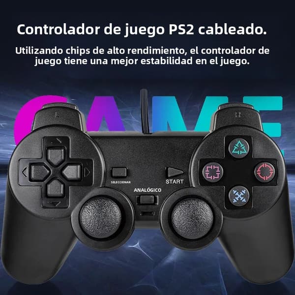 Trådbunden Gamepad, Kompatibel med PS2 Controller Joystick, Vibrationschock USB för Playstation 2 PC