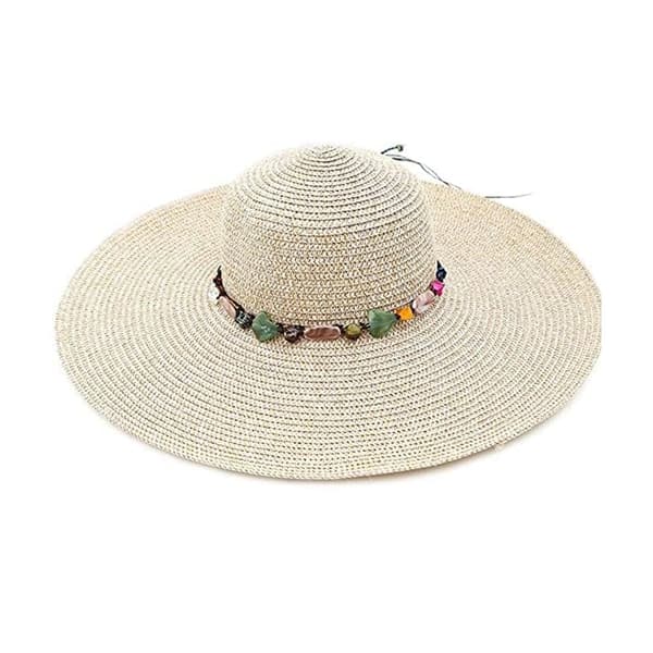 Dame bredskygget solhat, foldbar blød skygge, sommer strandhat mod ultraviolette stråler, beige