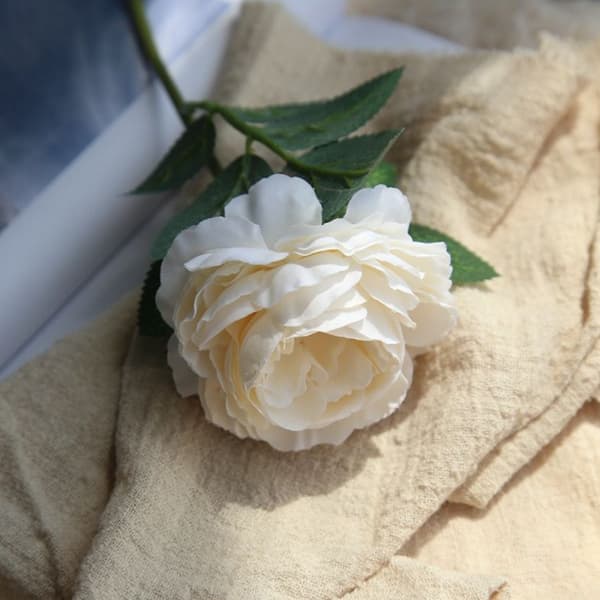Kunstig pæon og rose, hvid, 20 stk. White