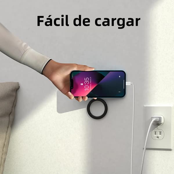 Magnetisk telefonhållare Väggfäste i zinklegering för badrum Kök Glas Bilinstrumentbräda Vit White