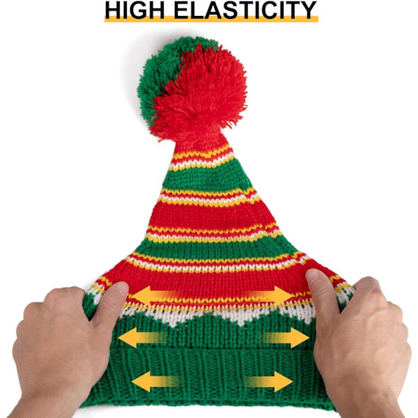 Jultomtehatt Röd Jultomtehatt Stickad Hatt Jultomtehatt För Vuxna Kvinnor Män 2-pack 2 Pack E