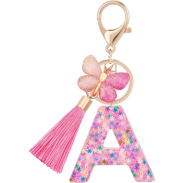 Sööt roosad võtmehoidjad naistele ja tüdrukutele, algustähega võtmehoidjad tutiga, ripatsid võtmetele, rahakotile, käekottidele ja seljakottidele Colorful Pink Butterfly-a