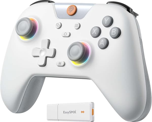 Svart X05 Trådlös PC-handkontroll med RGB-belysning   Hall Sensor Joystick   Hall Sensor Gatling   750mAh Uppladdningsbart Batteri   Vibration   Turbo