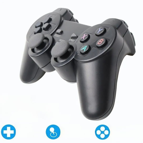 Sort 2.4G Trådløs Spilcontroller, Kompatibel med PC, PS3, Android og TV-boks, USB-modtager Gamepad
