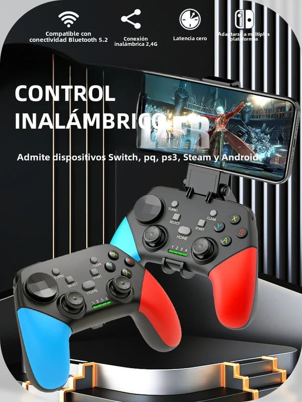 Helt hvid VILCORN Bluetooth Gamepad Kompatibel med Android til spilstyring som Minecraft, Genshin, PUBG, PPSSPP Trådløs og kablet controller