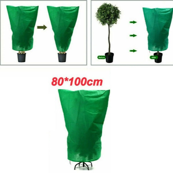 Tykk frostbeskyttelse for planter, vinterbeskyttelse for planter, frost- og insektbeskyttelse, vind- og glidelås, kaldt dekke 80*100cm