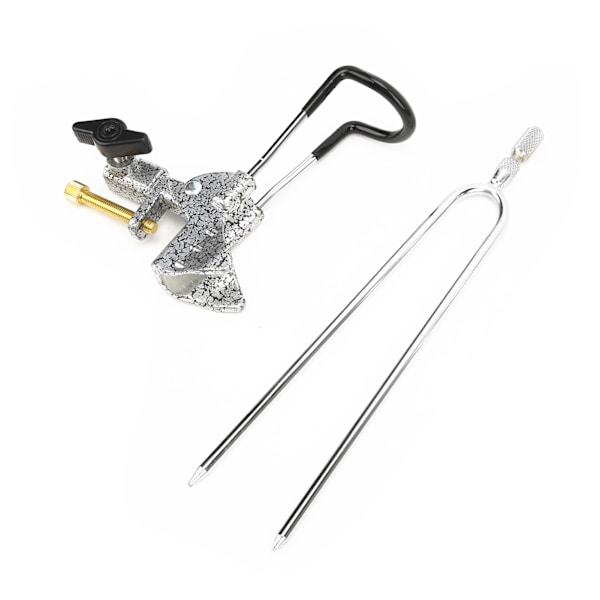 Fiskestang holder i rustfritt stål, roterbar 360°, justerbar, bakkeinnsatt stang, fiskestøtte