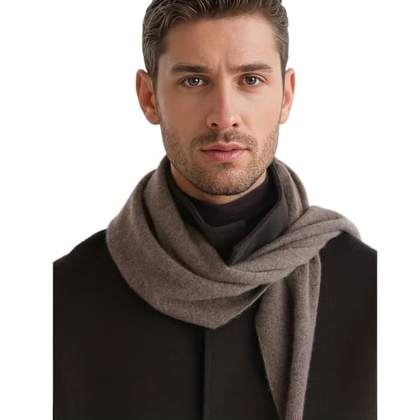 Mörkbrun-Elegant Triangulär Sjal i Kashmirull | Kashmir, Ull, Enfärgad, Tyg, Varm och Ventilerande Dark Brown