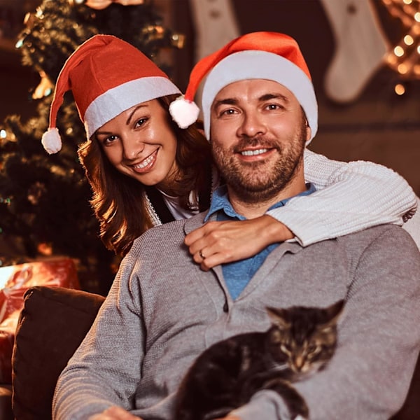 Tomtehattar i Bulk för Vuxna, 12 st Julklappar för Vuxna, Universal Passform Plus Storlek, Perfekta Julfesttillbehör 12 st 12pcs-13"x15"