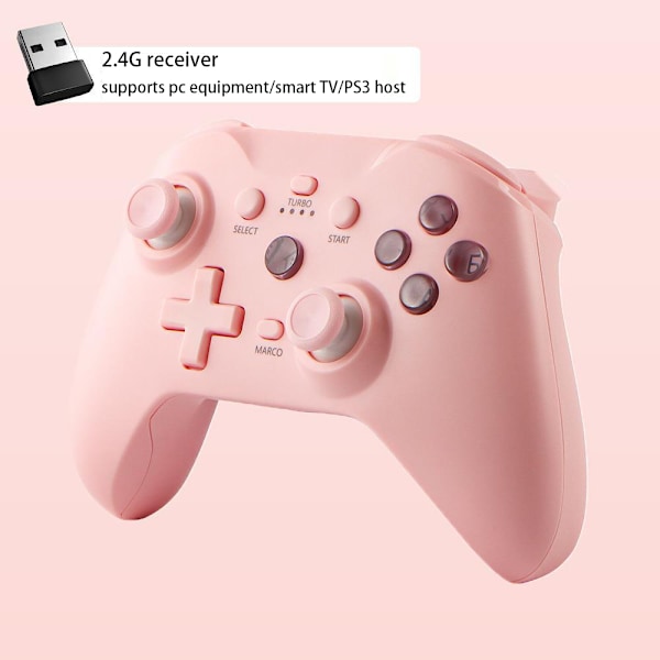 Rosa Trådlös Spelkontroll med Mottagare, Kompatibel med Switch-konsol, Stöder Rörelsekontroll