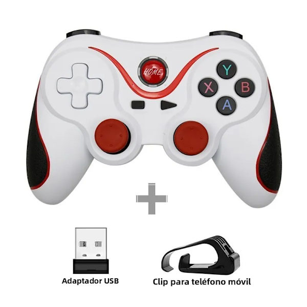 T3 Trådløs Bluetooth Spilcontroller, Kompatibel med PC, PS3, iOS-enheder, TV og Switch-konsol