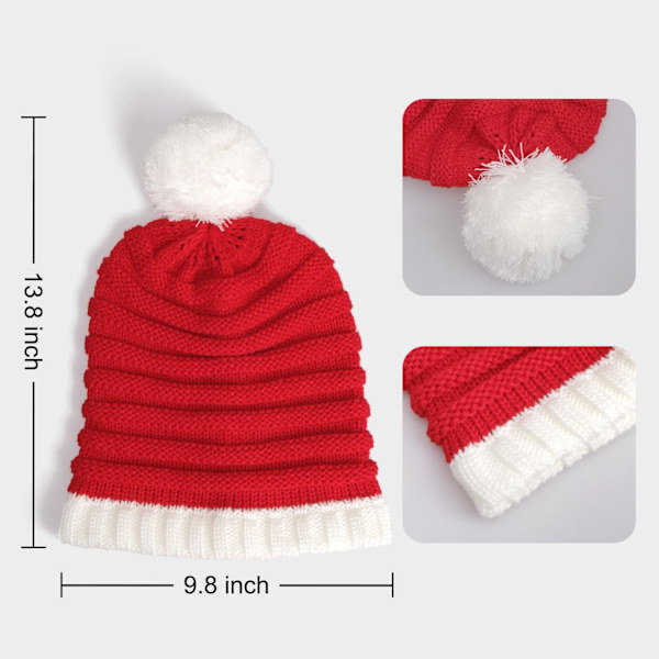 Jultomtehatt Röd Jultomtehatt Stickad Hatt Jultomtehatt För Vuxna Kvinnor Män 2-pack 2 Pack D