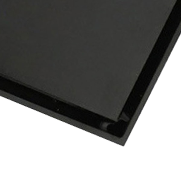 Rustfritt stål 4-tommers firkantet svart baderomsgulvavløp med antiluktfunksjon, 1,3 mm tykkelse, flisbar design