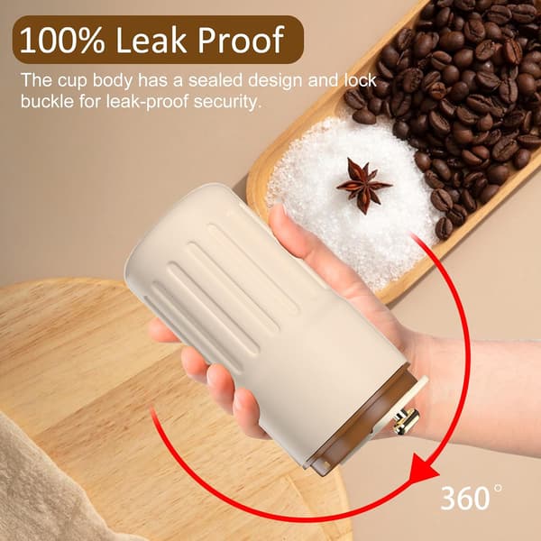 450 ml isoleret krus i rustfrit stål med LED-temperaturvisning, lækagesikkert, velegnet til kaffe og te.