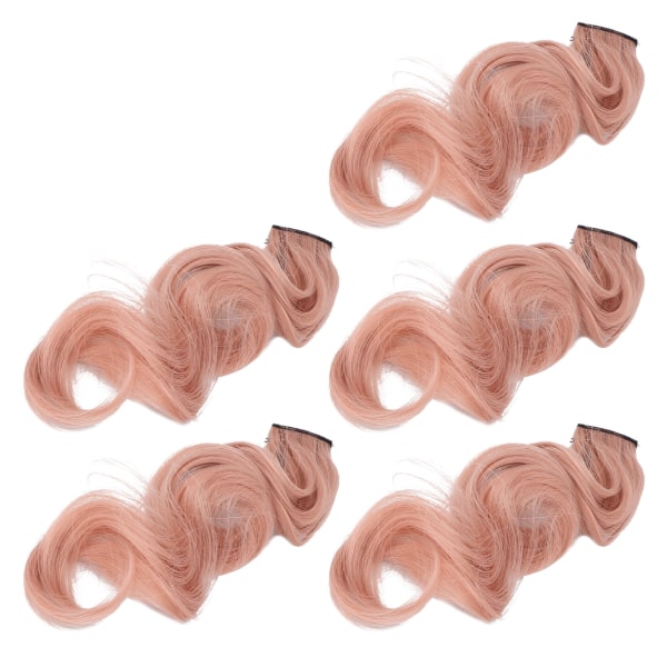 5-Pack Hair Extension Highlight Paryk Kvinder Mode Usynlig Sømløs Natural Hair Extension Bundle Ørefarvet krøllet hårfarve Clip Paryk Grapefrugt Pink