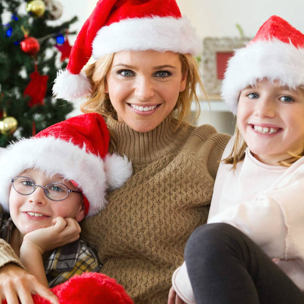 Julemandshue, Julehat til Børn, Unisex Fløjl Komfort Julehat Ekstra Tyk Klassisk Pels 3pcs
