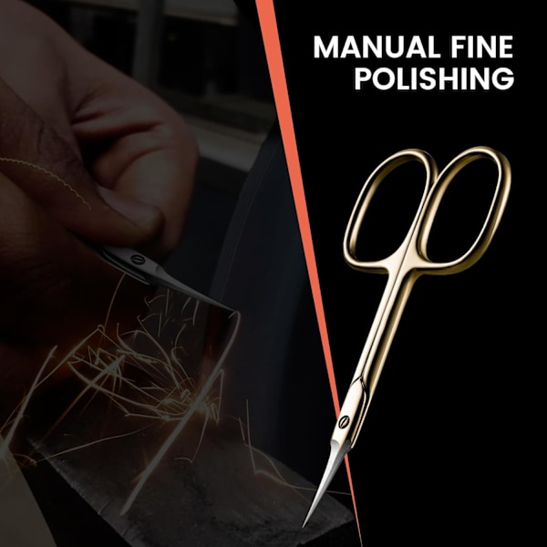 Böjda nagelbandssaxar - Precision manikyr sax nagelbandstrimmer, professionella nagelsaxar i rostfritt stål för nagelbandsskötsel, guld Gold