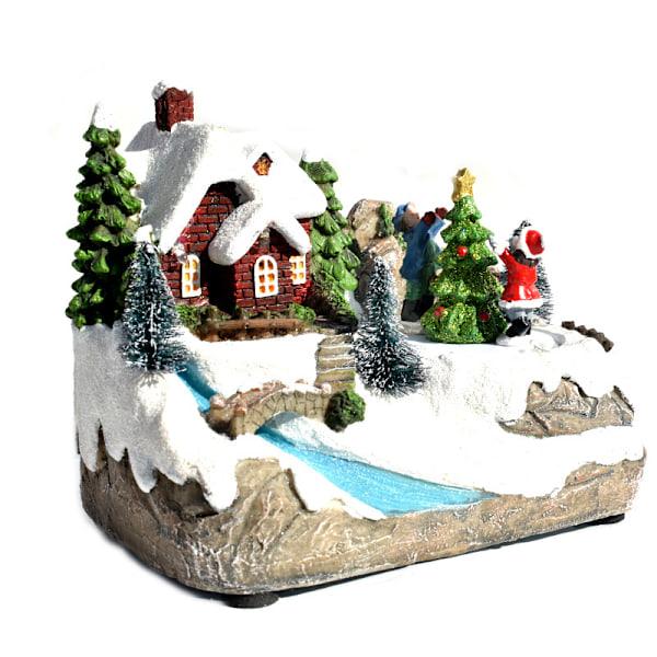 Juleby med snødekorasjon LED julescene dekorasjon size 2