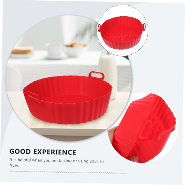 Bakplåt för Airfryer, Återanvändbar Airfryer-matta, Fritöstillbehör, Airfryer-tillbehör för Ugn, Silikonmatta för Airfryer Red