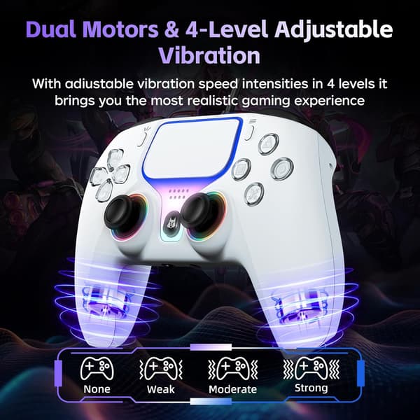 Kablet USB-spilcontroller kompatibel med PS5 / PS4 / PC, Hall Trigger, Dobbelt Vibration