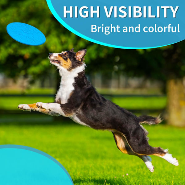 7 tum Hund Flygande Frisbee 1-pack Flyer Hund Leksak, Hund Frisbee, Lätt, Perfekt för Pool och Strand (Orange, Grön, Blå) Blue