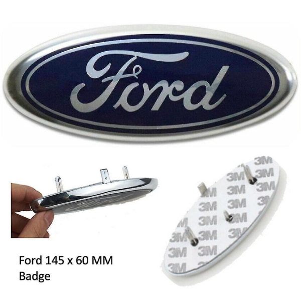 Ford Badge Oval Blå/krom 145x 60mm Fram/bak Emblem Focu