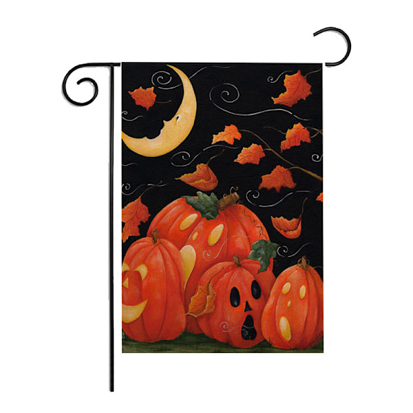 Halloween Garden Flags Double-Sided, 12x18 Buffalo Check Plaid Pumpkin Fall House Flags, Halloween (C)