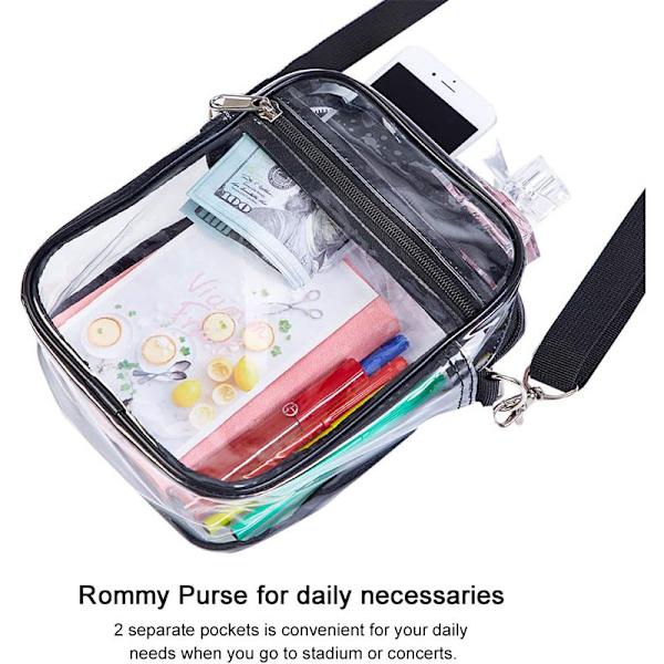 Messengerbag 40 silke PVC transparent myntplånbok axelremsväska lämplig för konserthallar och arenor vattentät förvaringsväska Vit 40 silke l White (22.5*17.5*7cm)