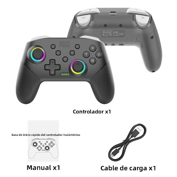 S80 Pro Trådløs Spillkontroller Kompatibel med Switch OLED / Lite og PC, Programmerbare Funksjoner, Bluetooth