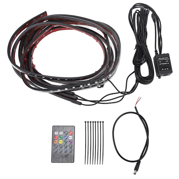 Bil LED Chassis Ambient Light Kit Farverig Stemmestyring med Bluetooth APP og Fjernbetjening Dekorative Lys