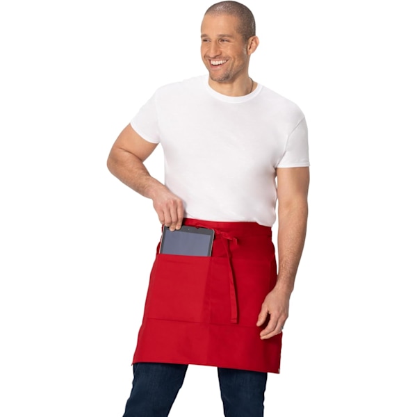 Unisex Halv Bistro Server Forklæde Red