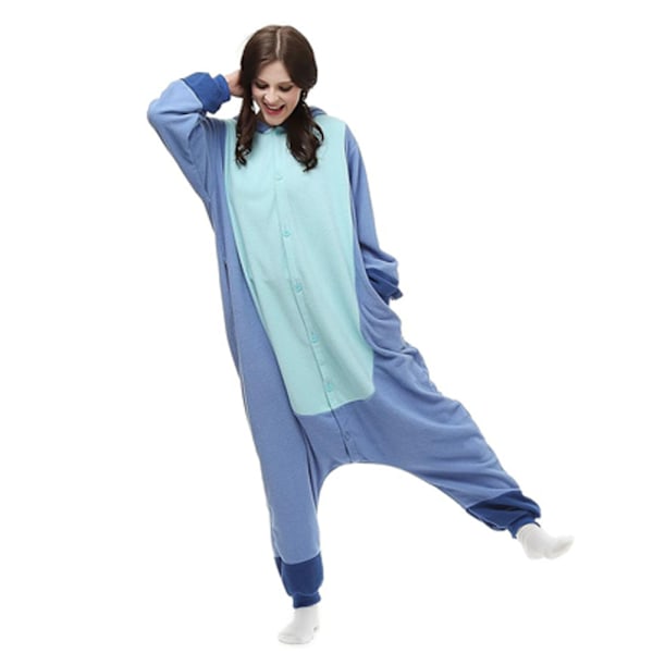 Aikuisen Onesie Eläinpuku Halloween Cosplay Asut Juhlapukeutumiseen Sininen XL