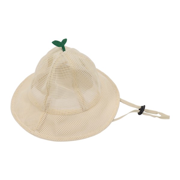 Barnens hinkhatt justerbar rep söt mesh andningsbar sommar solhatt beige beige