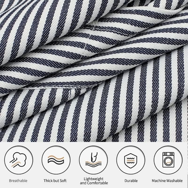 2 Pak Køkken Kogeforklæder, Justerbar Bib Blød Kokkeforklæde med 2 Lommer til Mænd Kvinder Blå Pinstripes/Pink Pinstripes E