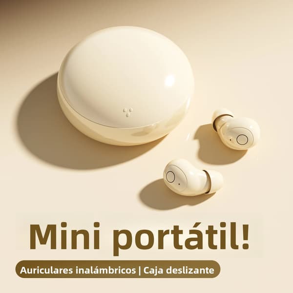 Vita, trådlösa mini-in-ear-hörlurar med Bluetooth för sömn, diskret design.